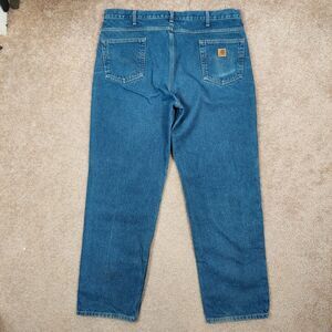 CARHARTT Mens Jeans 38x30 Relaxed Straight Leg Blue Denim 100% Cotton Occupation